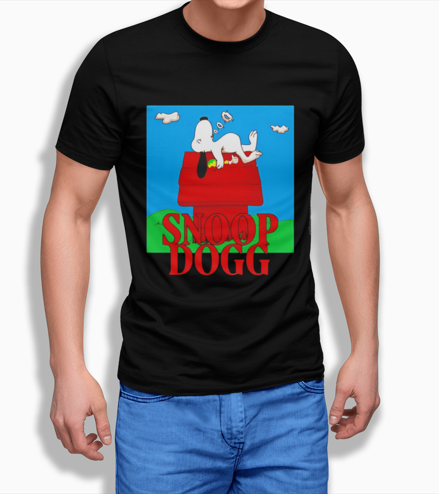 Snoop Dogg Snoopy Parody Relaxing On Doghouse T-Shirt