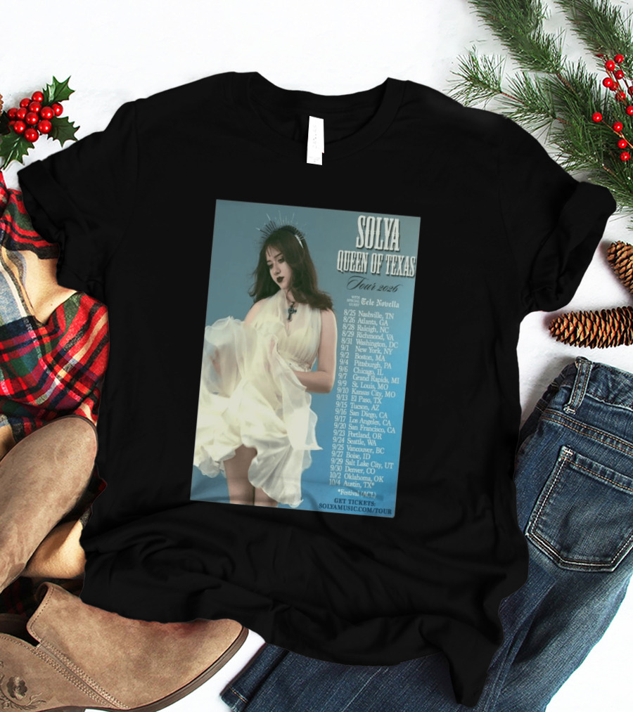 Solya Queen Of Texas Tour 2026 With Special Guest Tele Novella T-Shirt