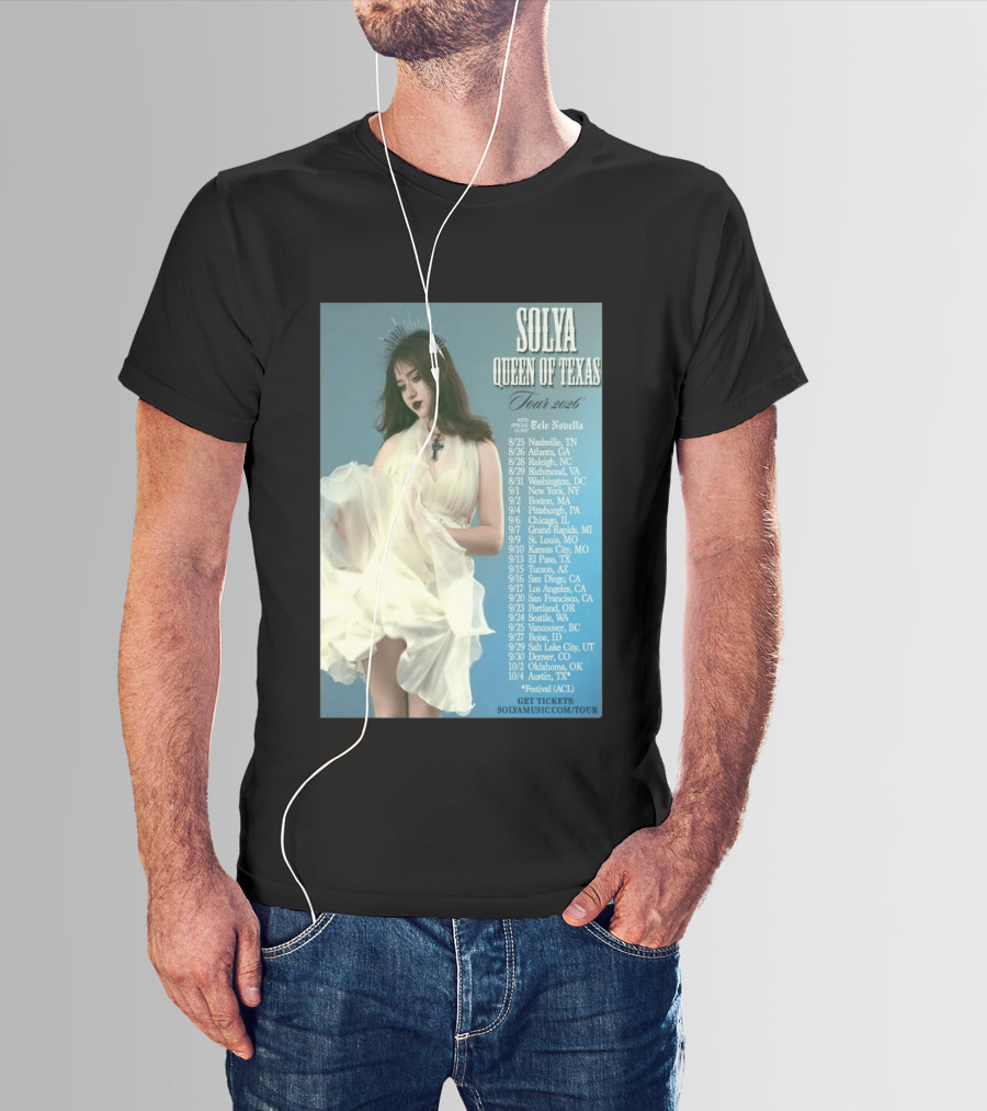 Solya Queen Of Texas Tour 2026 With Special Guest Tele Novella T-Shirt