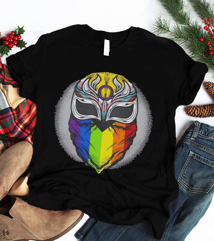 Pride Luchador Mask Rainbow Lucha Wrestling T-Shirt
