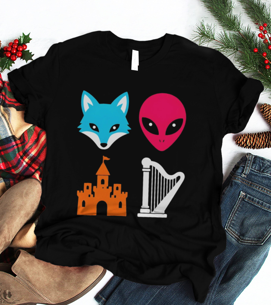 Spurs Fox Alien Castle Harper Basketball Meme T-Shirt