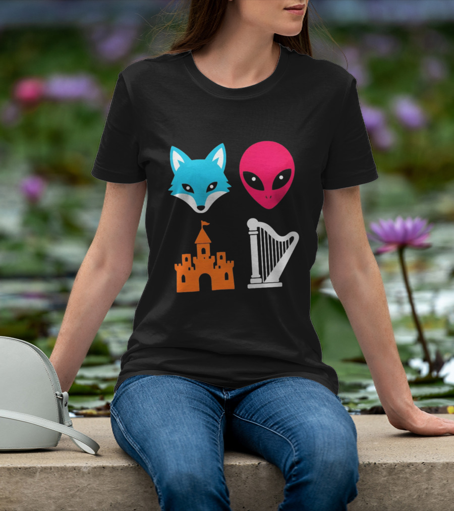 Spurs Fox Alien Castle Harper Basketball Meme T-Shirt
