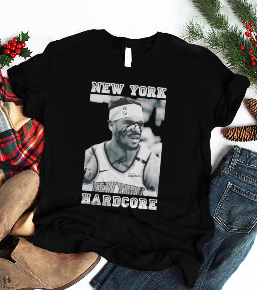 New York Hardcore Josh Hart Bleeding Face NBA Knicks T-Shirt