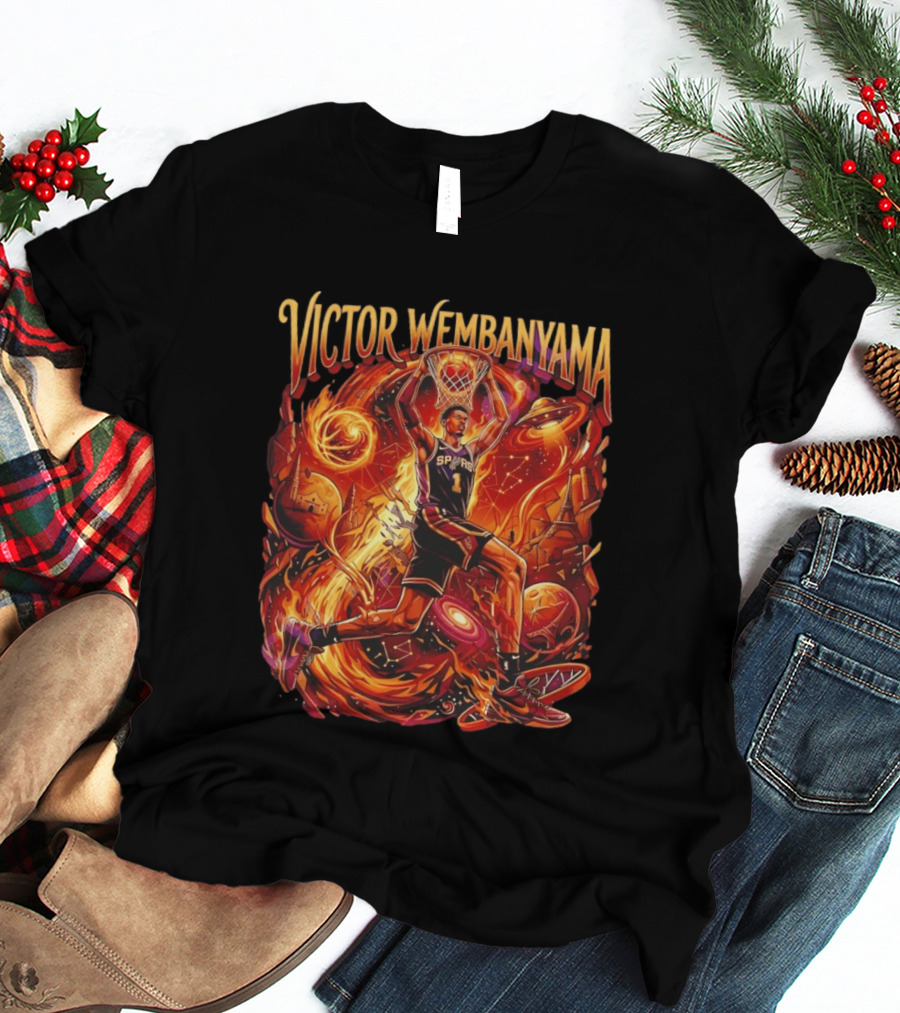 Victor Wembanyama UFO Dunk San Antonio Spurs Space Basketball T-Shirt