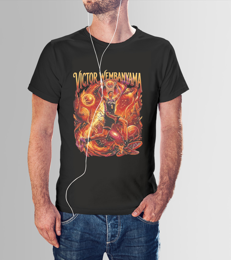 Victor Wembanyama UFO Dunk San Antonio Spurs Space Basketball T-Shirt