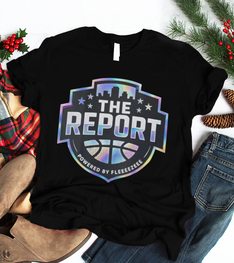 THE REPORT Powered By Fleeeeezeee Basketball Urban Stars Holographic Cityscape T-Shirt