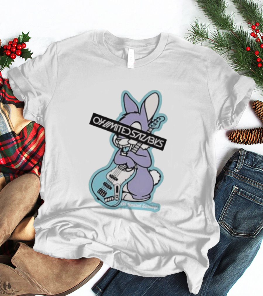 Bunny Playing Electric Bass Guitar Oy Limited Sazabys T-Shirt