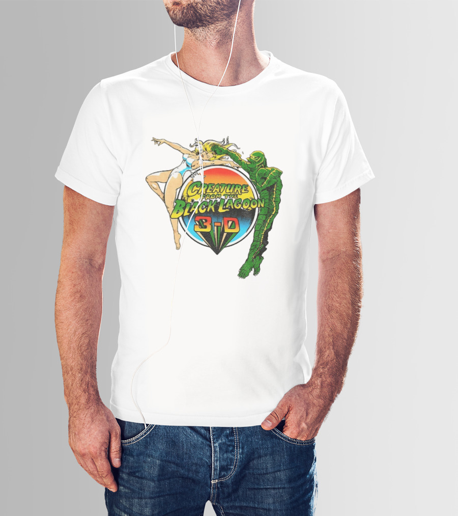 Creature From The Black Lagoon 3 D Gill Man Cartoon T-Shirt