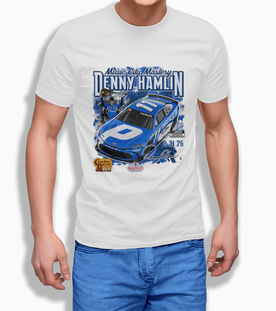 Music City Mastery Denny Hamlin Cracker Barrel 400 Nashville Superspeedway 2026 NASCAR Cup Series T-Shirt