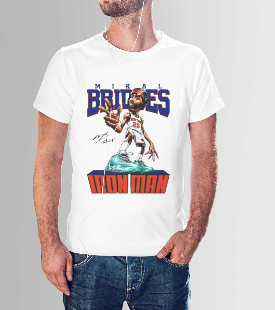 Mikal Bridges Iron Man New York Knicks NBA 2026 T-Shirt