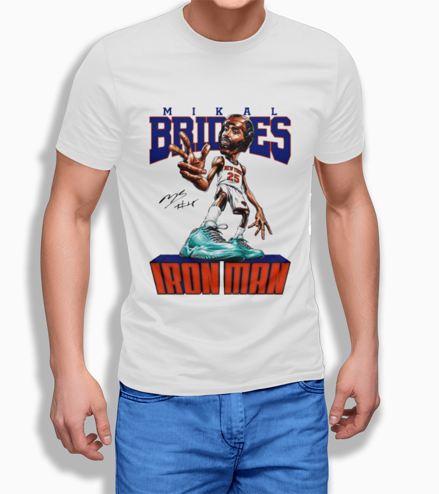 Mikal Bridges Iron Man New York Knicks NBA 2026 T-Shirt
