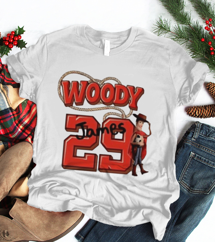 Woody James 29 Toy Story Character Soccer Ball T-Shirt