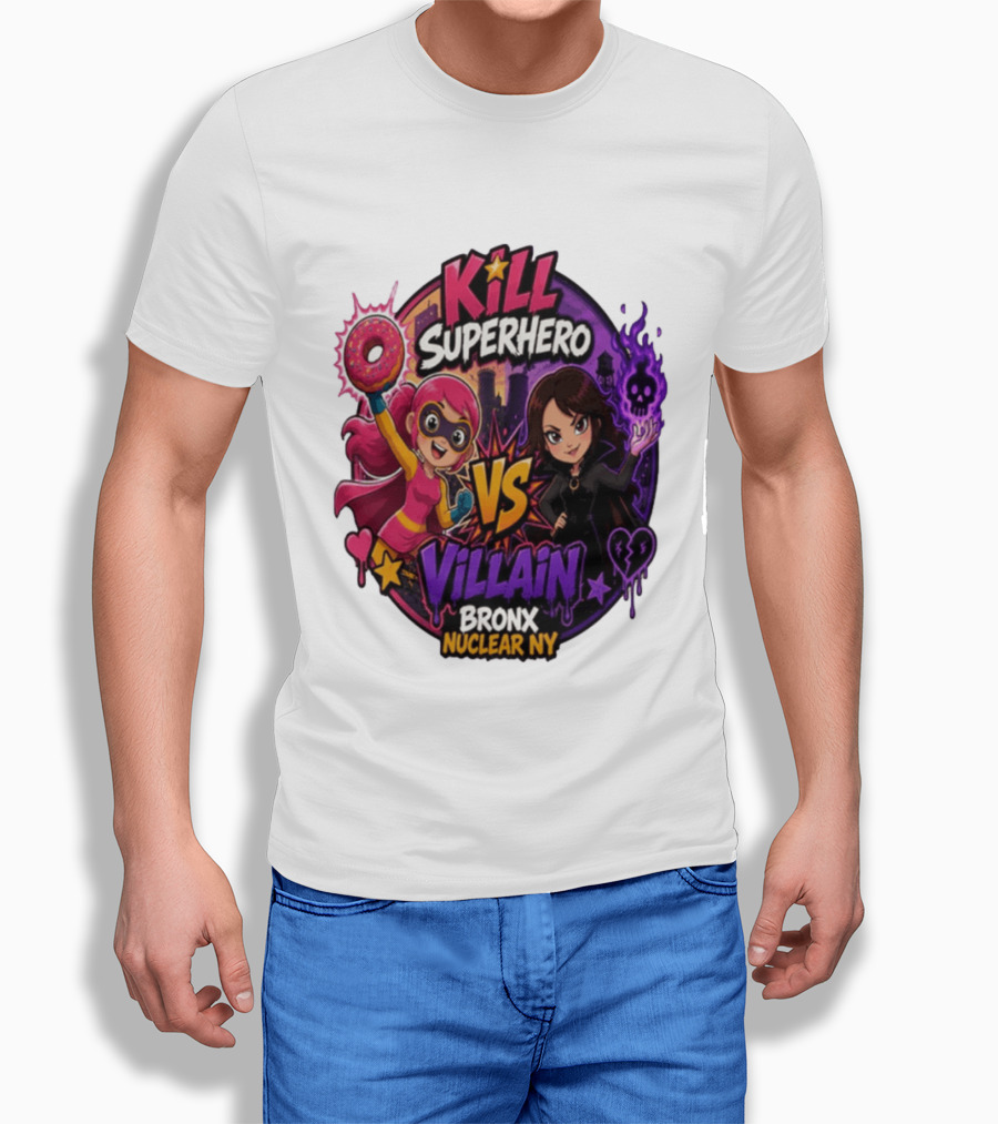 Kill Superhero VS Villain Bronx Nuclear NY T-Shirt