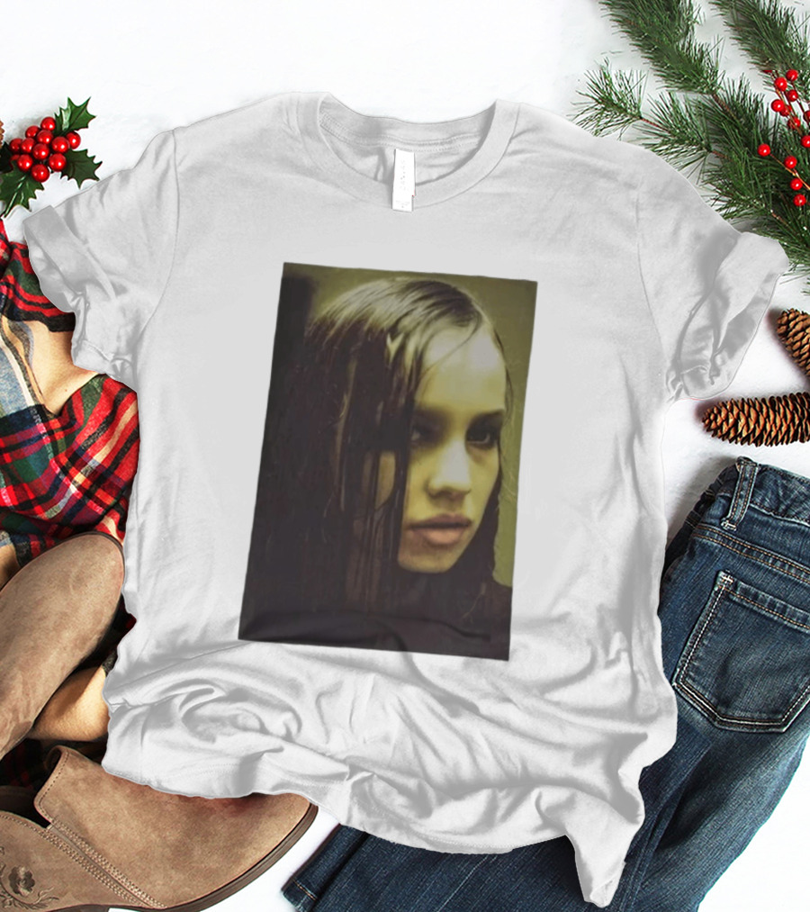 Raf Simons FW18 Christiane F Wet Hair Portrait Fashion T-Shirt