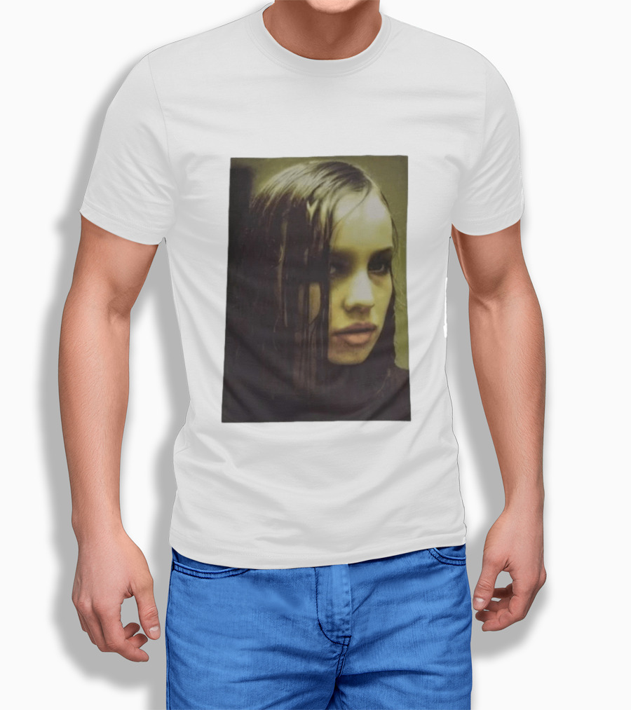 Raf Simons FW18 Christiane F Wet Hair Portrait Fashion T-Shirt