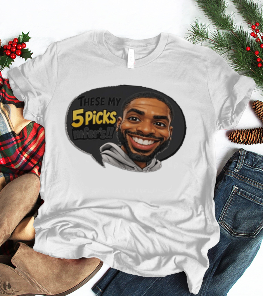 These My 5 Picks Mikal Bridges Caricature T-Shirt