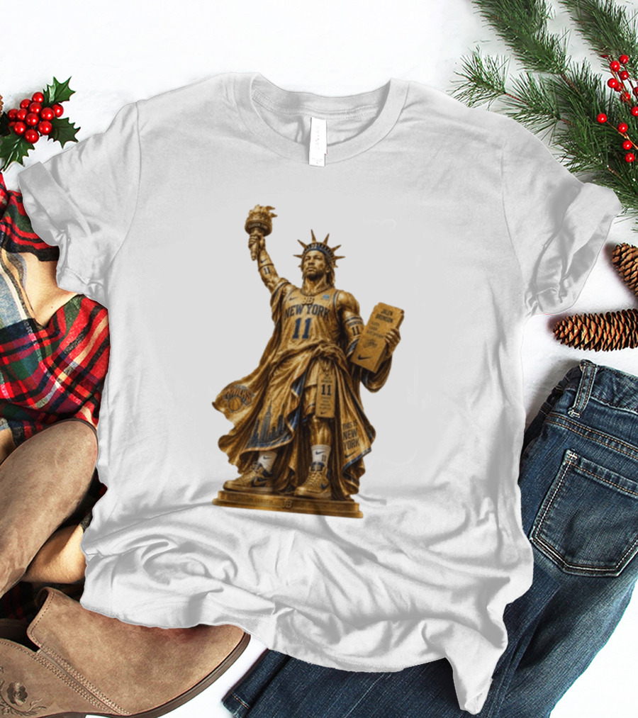 New York Knicks Jalen Brunson Statue Of Liberty Nike 11 Basketball Knicks T-Shirt