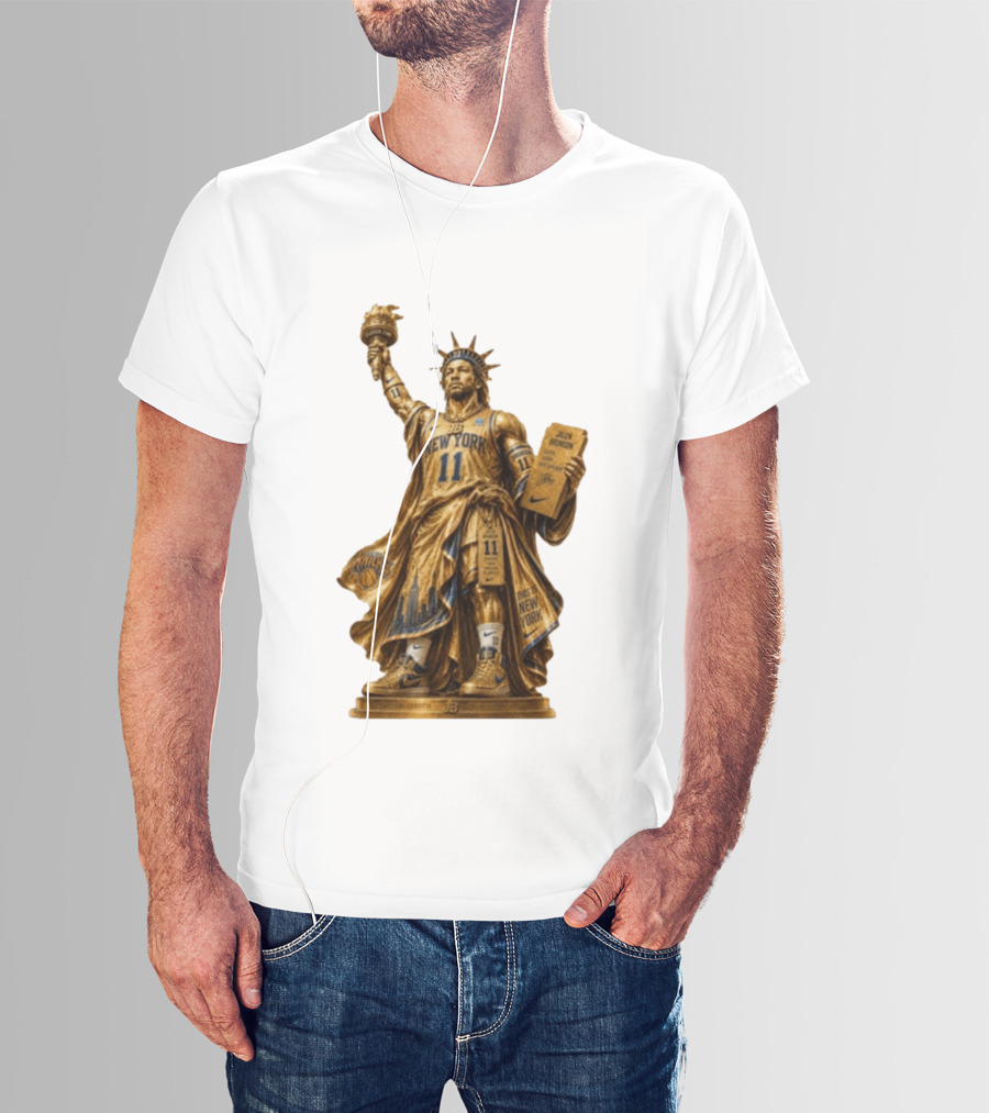 New York Knicks Jalen Brunson Statue Of Liberty Nike 11 Basketball Knicks T-Shirt