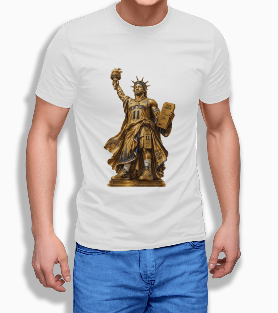 New York Knicks Jalen Brunson Statue Of Liberty Nike 11 Basketball Knicks T-Shirt
