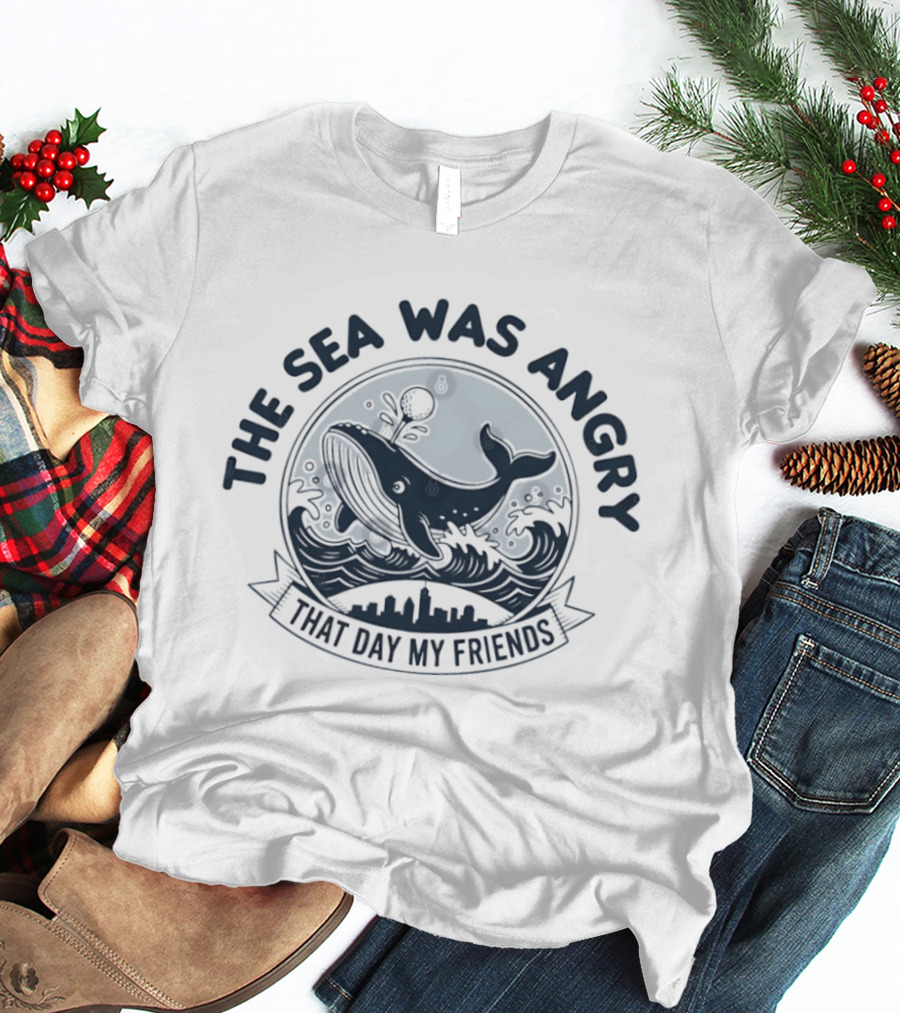 The Sea Was Angry That Day My Friends Seinfeld George Costanza Whale Golf T-Shirt