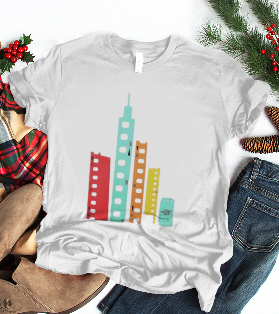 Tribeca Festival Kith 96 Film Reel Skyline New York City Architecture T-Shirt