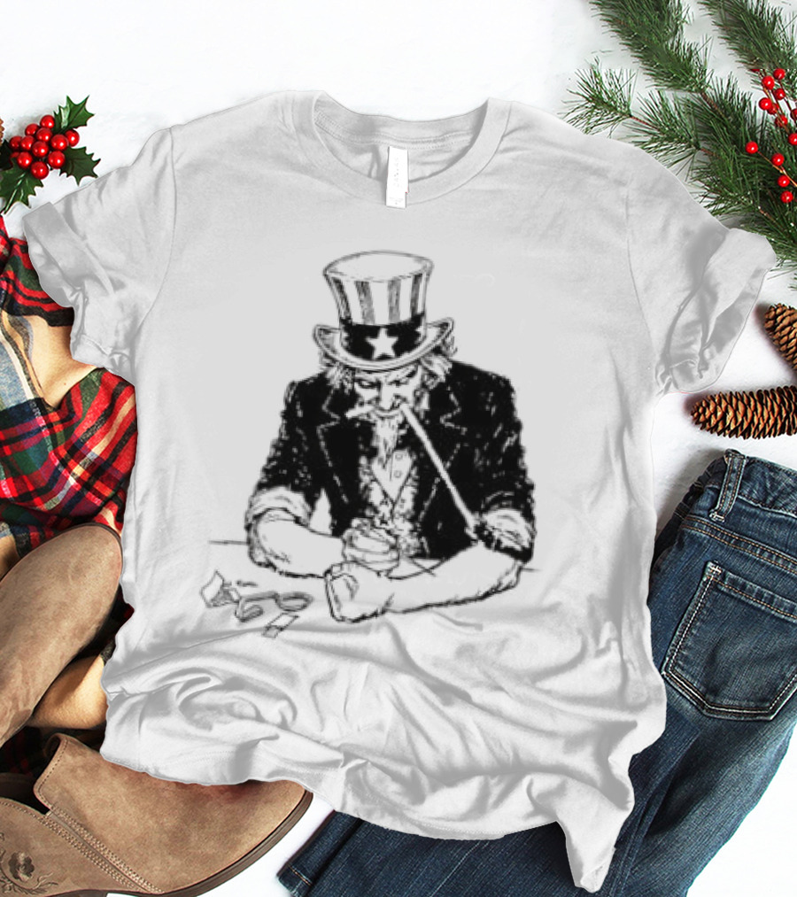 Uncle Sam Heroin Addiction Syringe Needle Dark T-Shirt