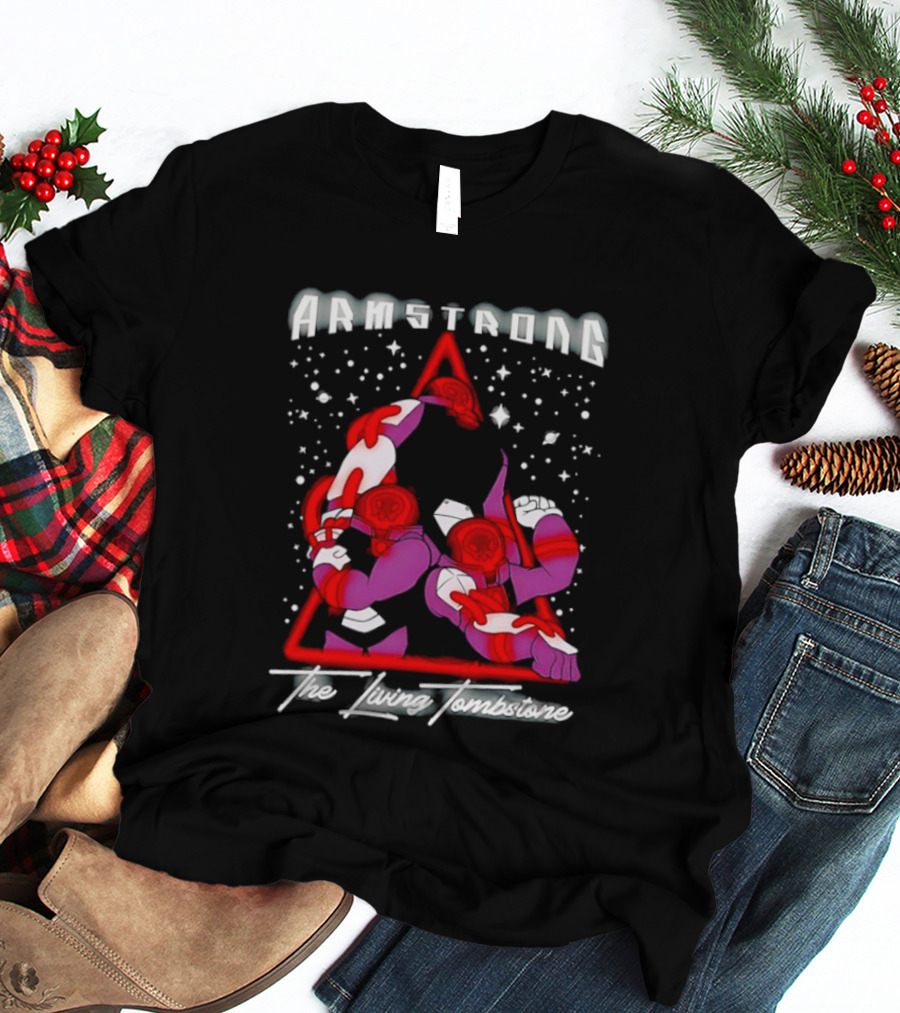 Armstrong The Living Tombstone Red Purple Robot Characters T-Shirt
