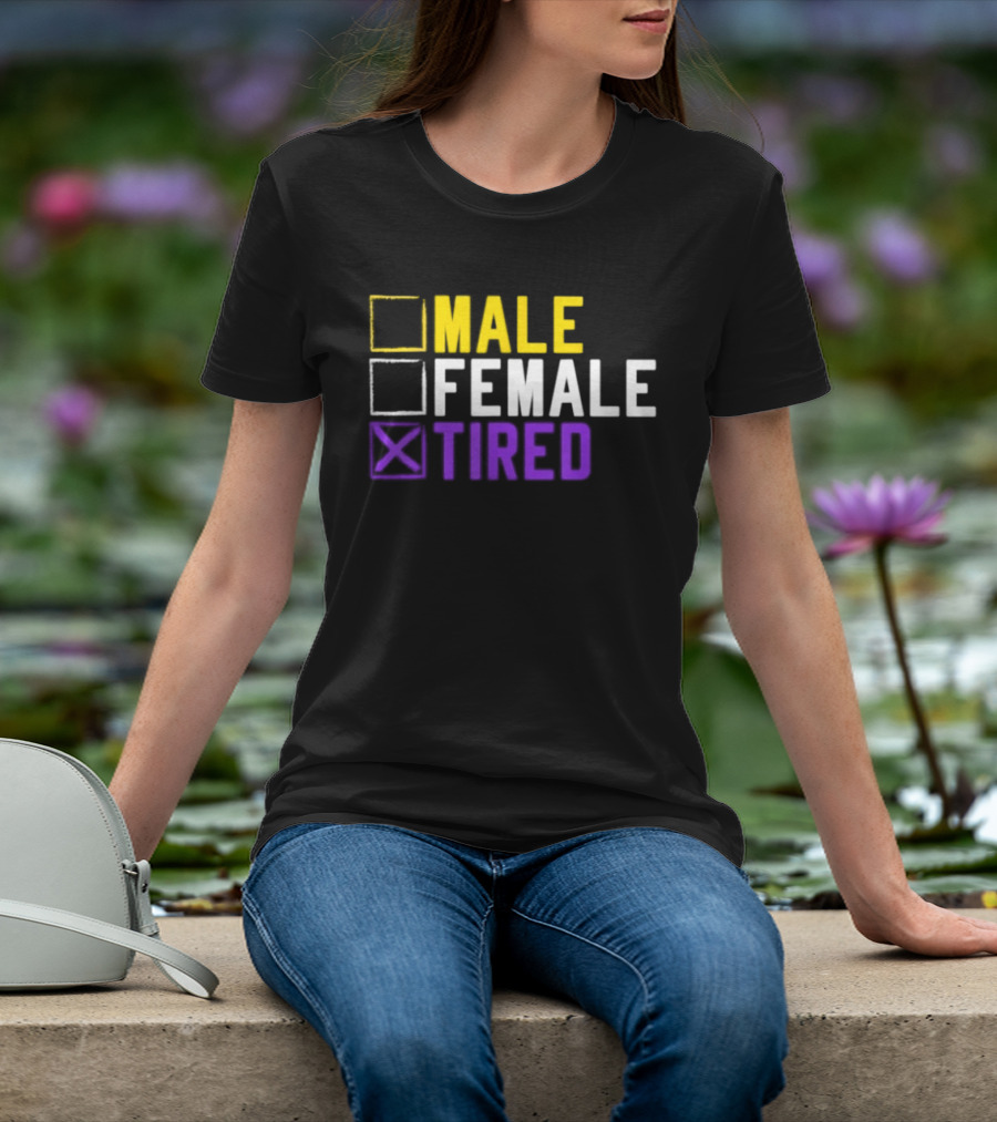 Asexual Transgender Non Binary Tired Gender Identity LGBT Pride T-Shirt