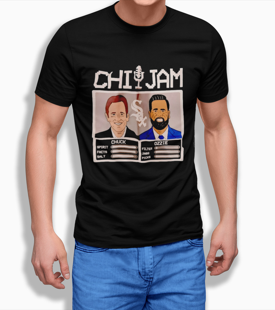 CHI JAM Chuck Garfien Ozzie Guillen Chicago White Sox Spirit Facts Salt Filter Jabs Picks T-Shirt