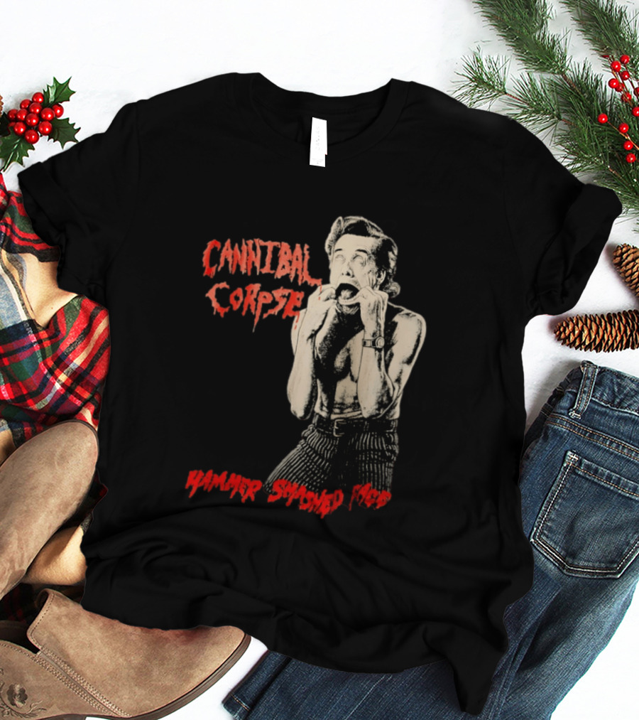 Cannibal Corpse Hammer Smashed Face Jim Carrey Ace Ventura Metal Music Band T-Shirt