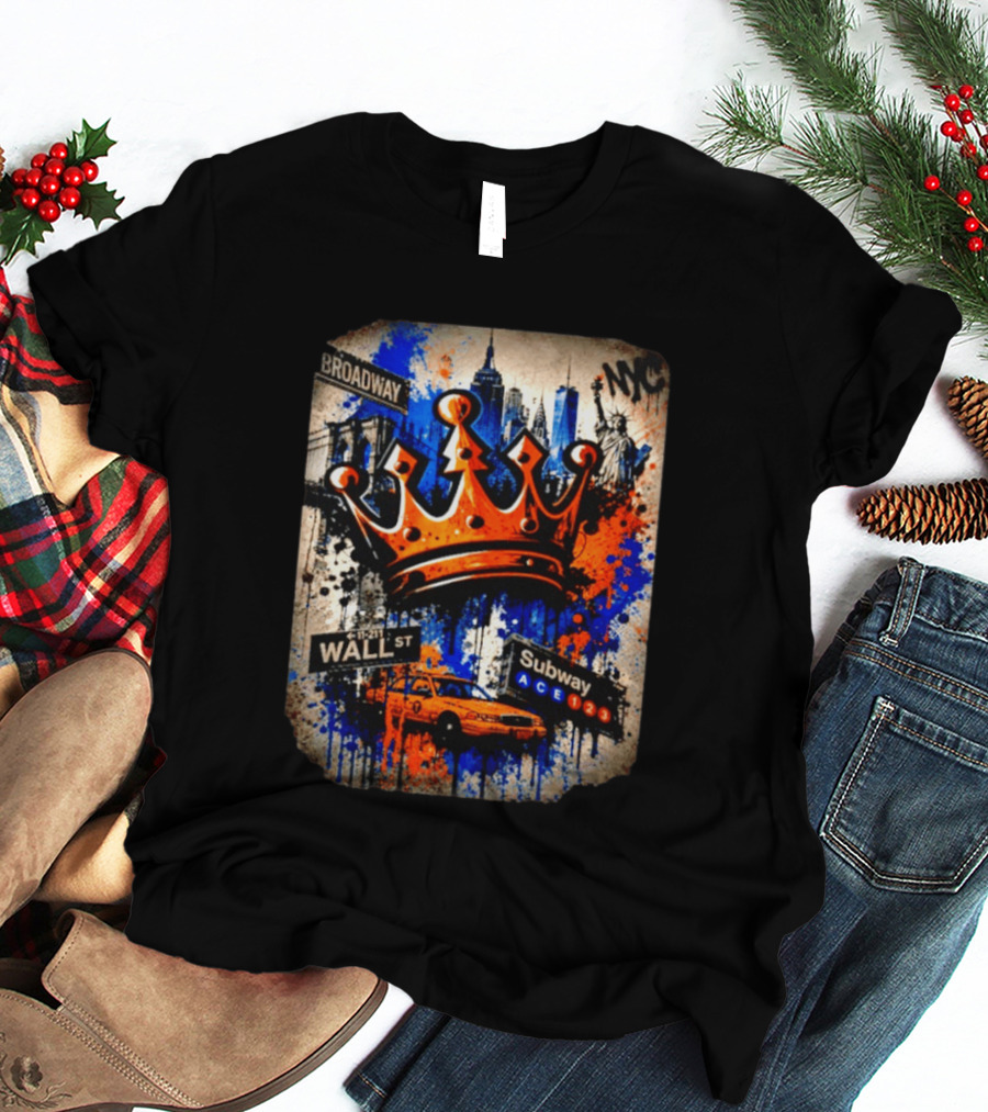 Broadway Wall St Subway NYC Crown Skyline Statue Graffiti T-Shirt