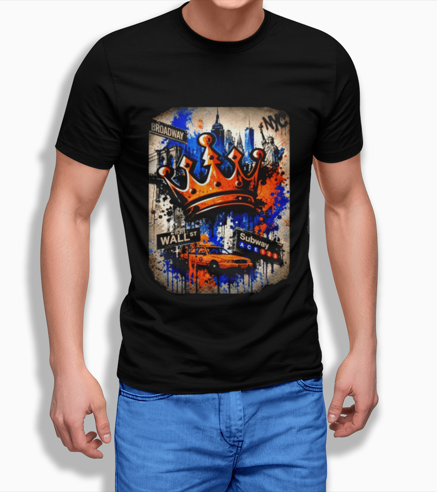 Broadway Wall St Subway NYC Crown Skyline Statue Graffiti T-Shirt