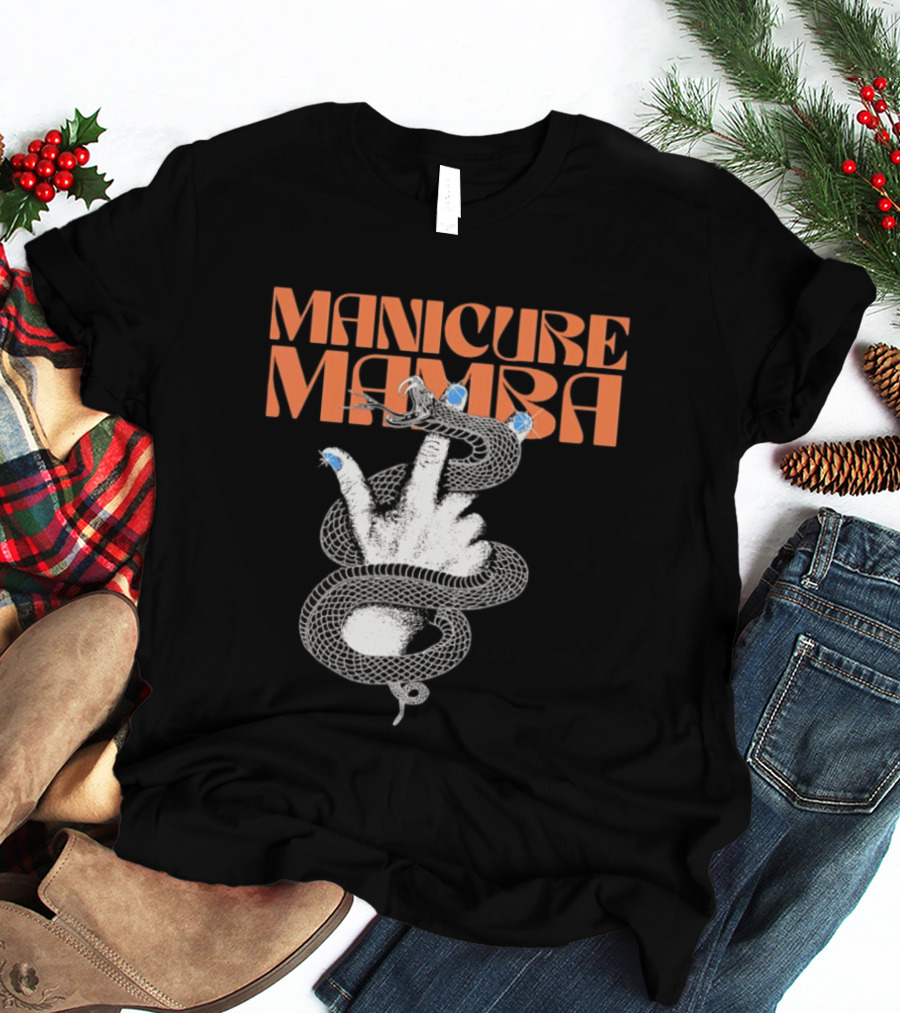 Manicure Mamba Snake Hand Nail Art With Gems T-Shirt