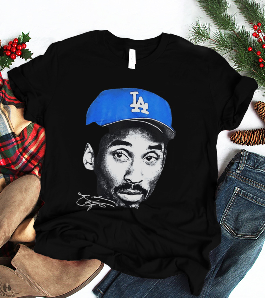 Kobe Bryant Iconic Los Angeles Dodgers LA Hat T-Shirt