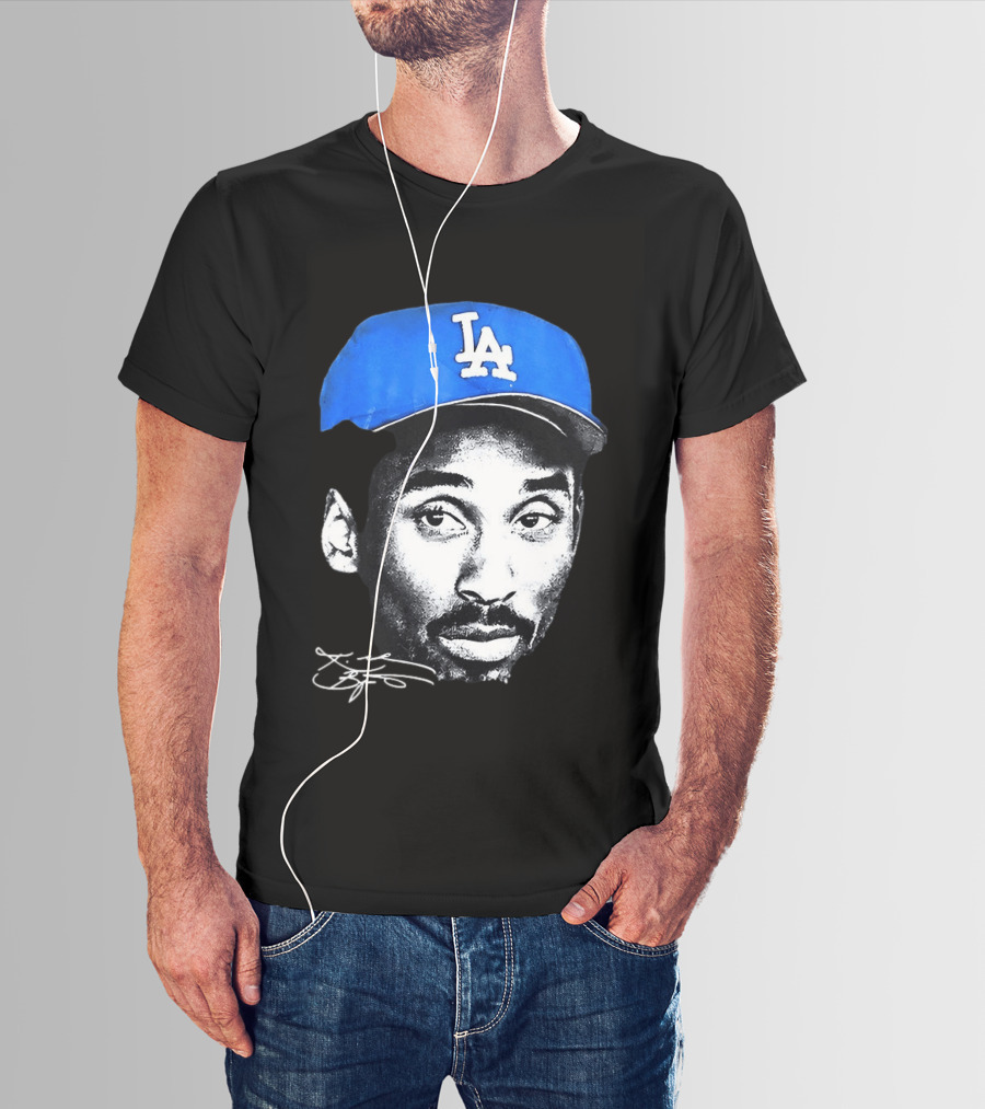 Kobe Bryant Iconic Los Angeles Dodgers LA Hat T-Shirt