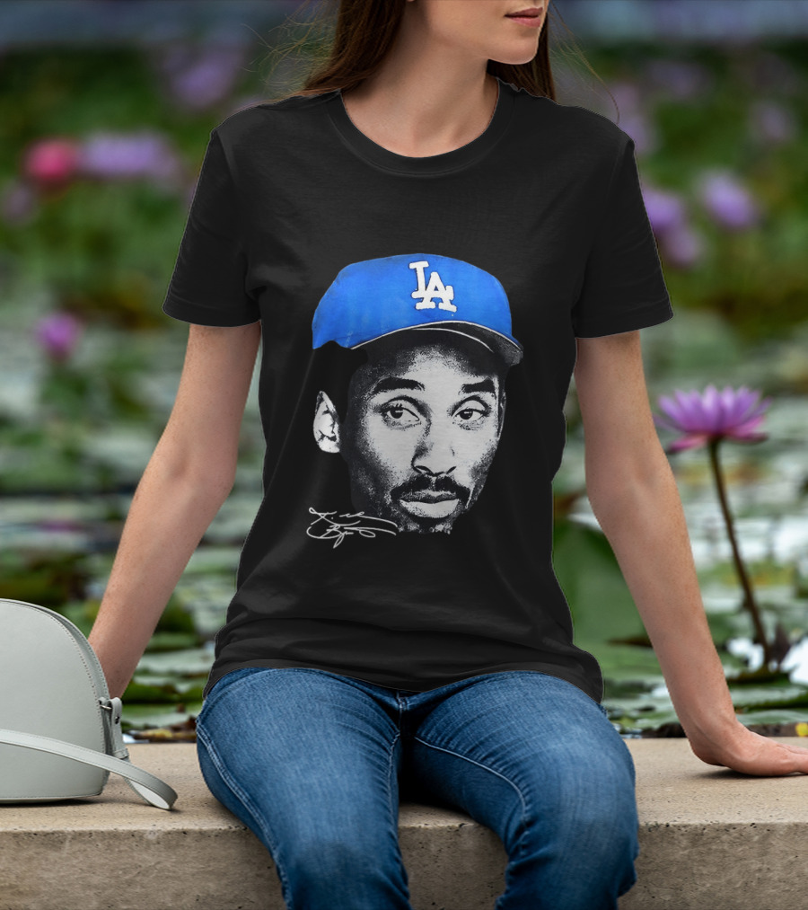 Kobe Bryant Iconic Los Angeles Dodgers LA Hat T-Shirt