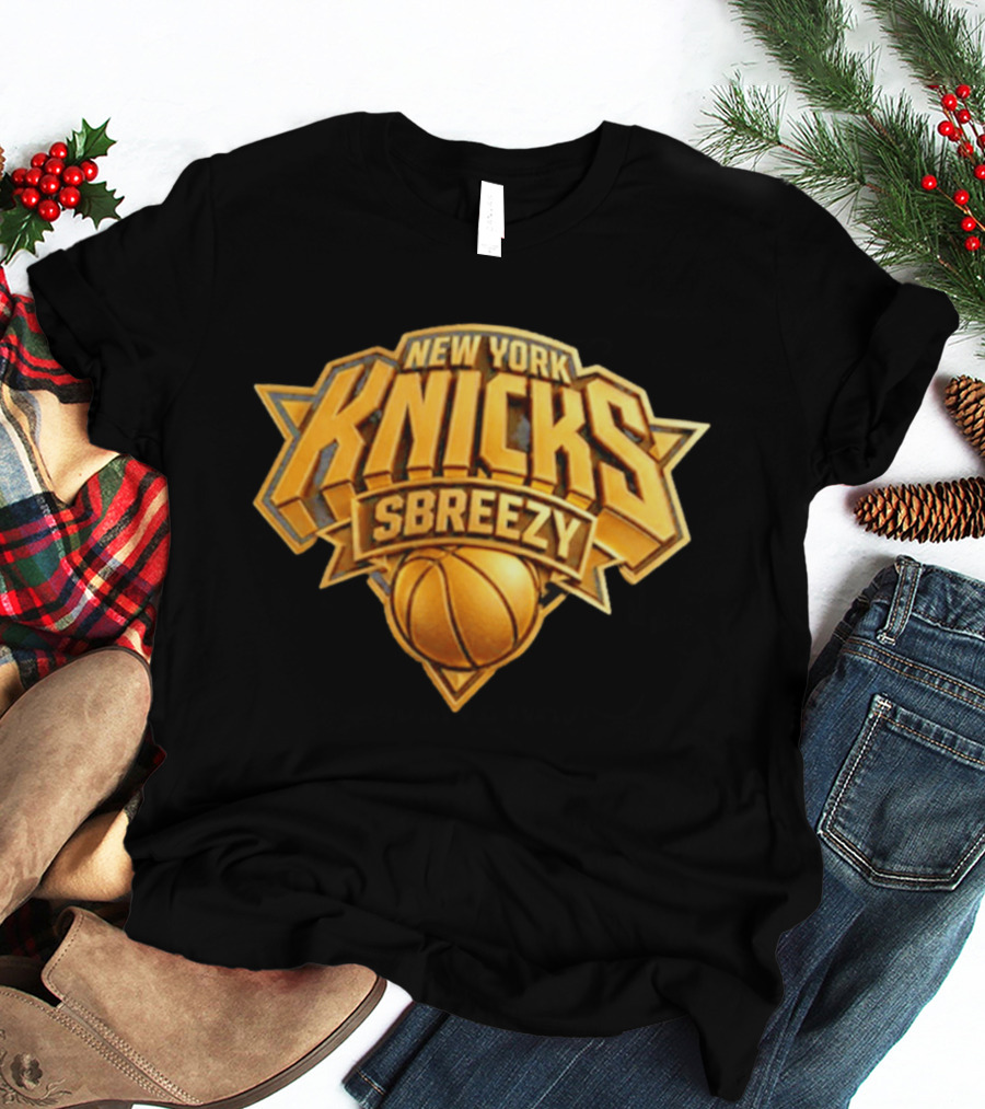 New York Knicks Sbreezy Golden Basketball T-Shirt
