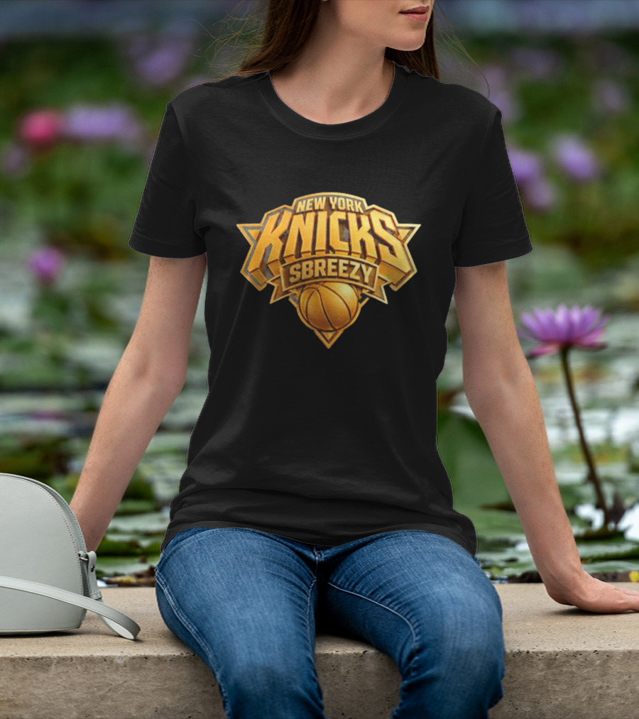 New York Knicks Sbreezy Golden Basketball T-Shirt