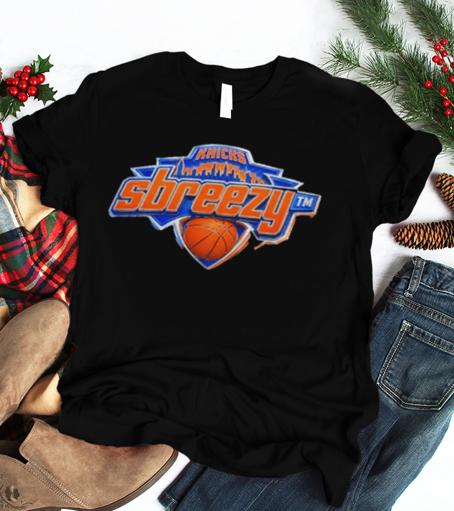 New York Knicks Sbrezzy Skyline Basketball T-Shirt