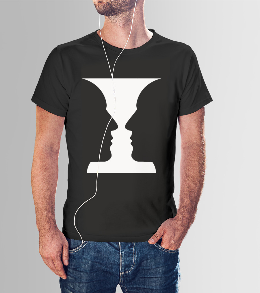 Rubin Vase Optical Illusion Cognitive Psychology Face Perception T-Shirt