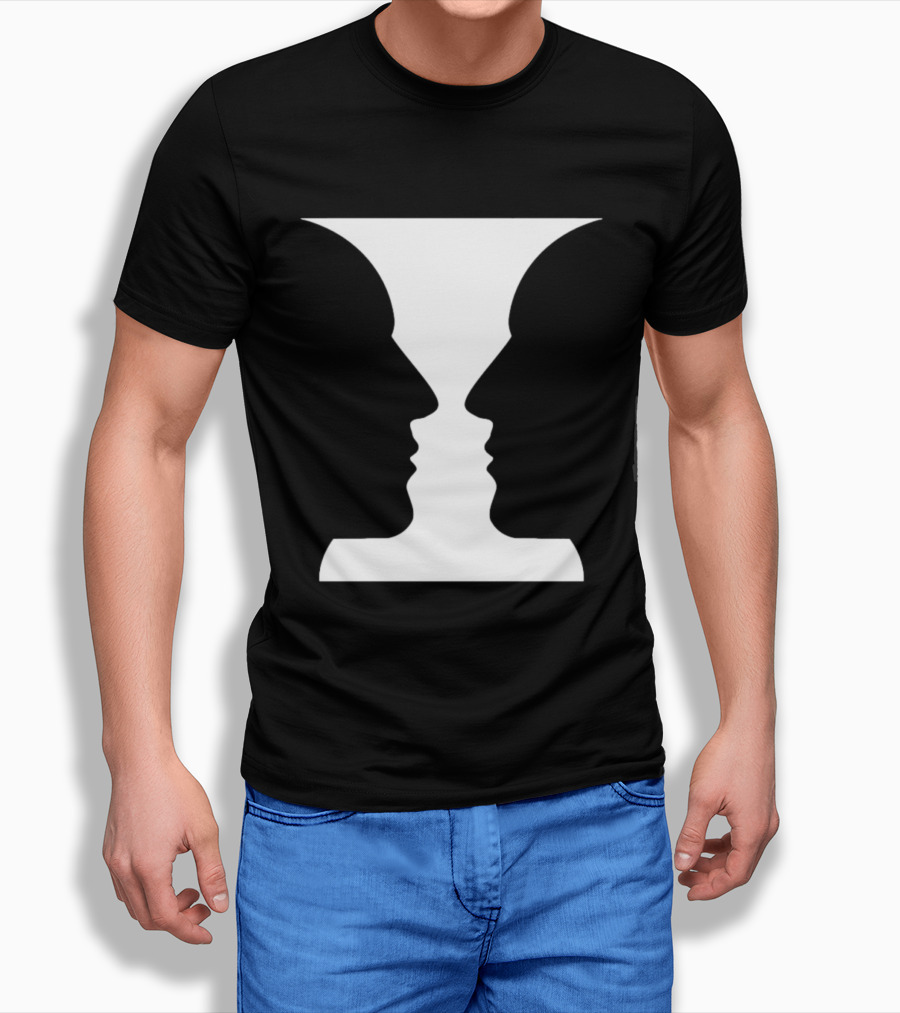 Rubin Vase Optical Illusion Cognitive Psychology Face Perception T-Shirt