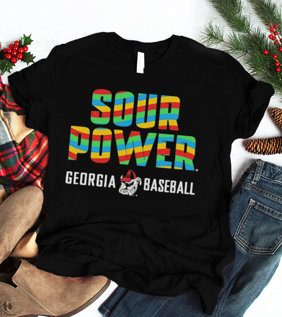 Sour Power Georgia Baseball Bulldog Candy T-Shirt