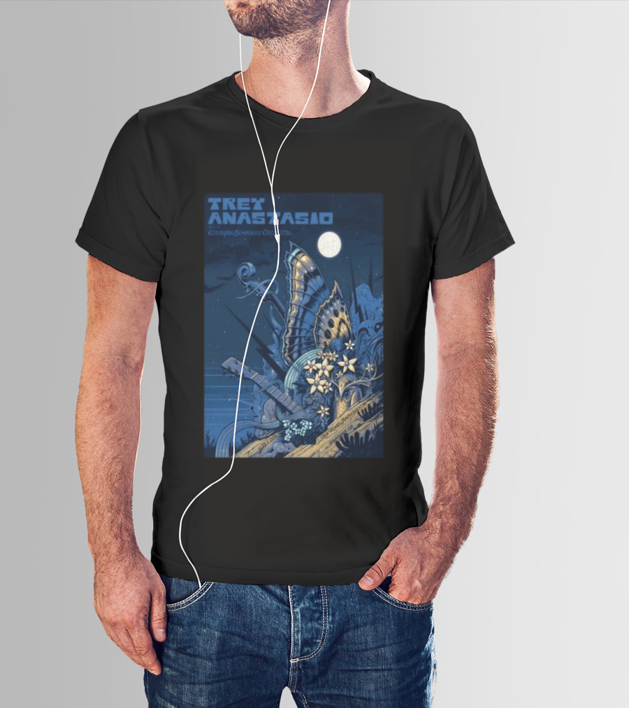 Trey Anastasio Colorado Symphony Orchestra Red Rocks Amphitheatre Moonlit Performance June 7 2026 T-Shirt