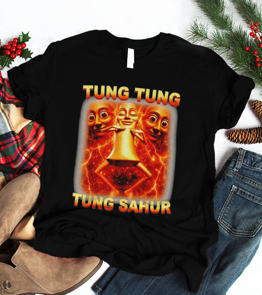Tung Tung Tung Sahur Meme Brainrot Viral Image T-Shirt