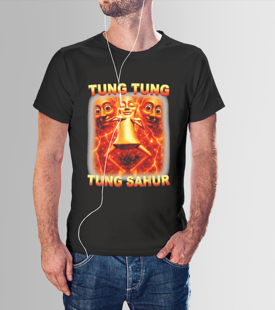 Tung Tung Tung Sahur Meme Brainrot Viral Image T-Shirt