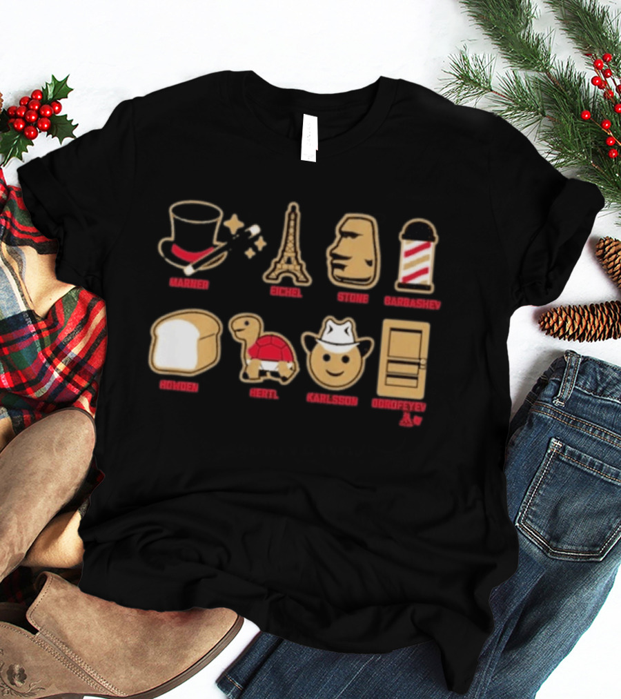 Vegas Hockey Emoji Inspired Stars Marner Eichel Stone Barberchev Gorden Hertl Karlsson Dorofeyev T-Shirt