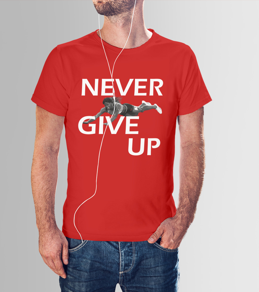 NEVER GIVE UP Shaunae Miller Jump Drive Determination T-Shirt