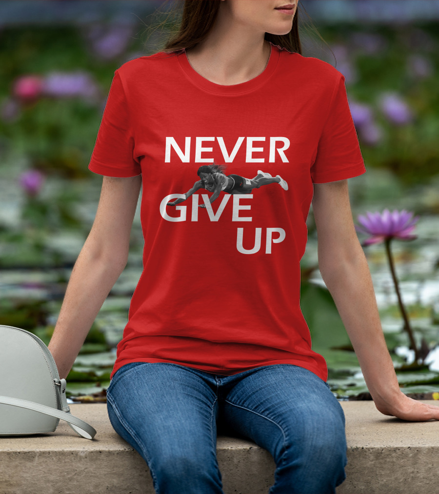 NEVER GIVE UP Shaunae Miller Jump Drive Determination T-Shirt