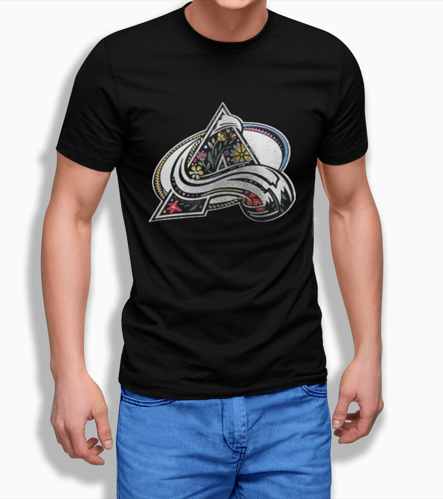 Colorado Avalanche Hispanic Heritage Month Floral Team T-Shirt