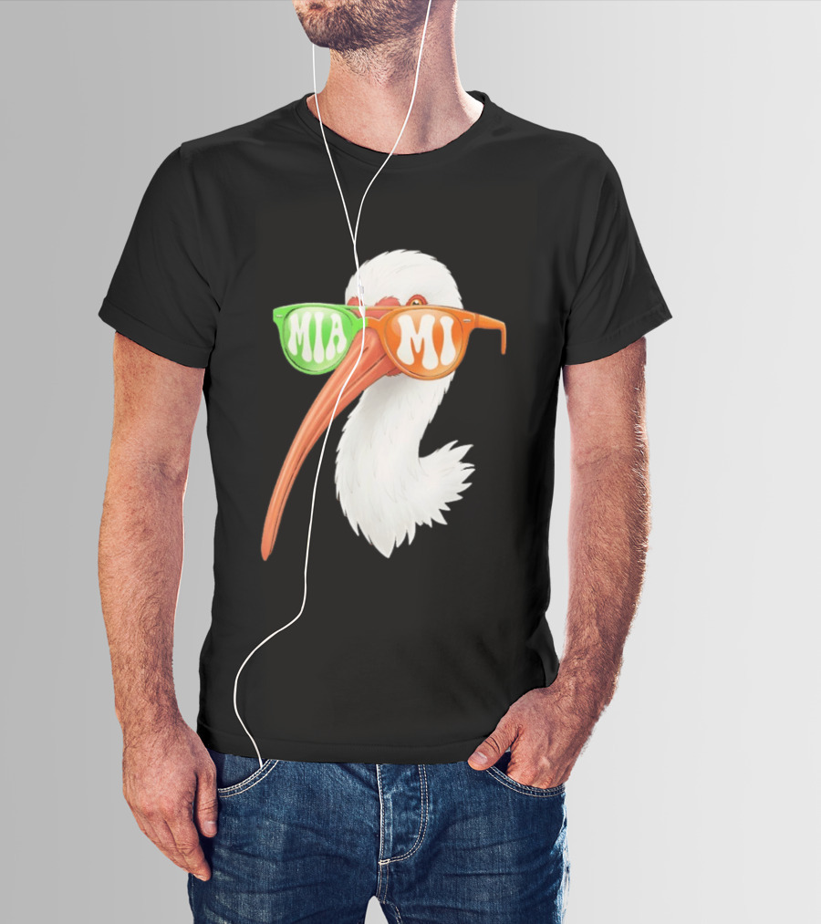 Miami White Ibis Sunglasses MIA MI T-Shirt